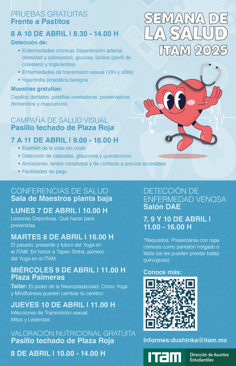 Horacio Vives Segl (@hvivessegl) on Twitter photo 🩺#HOY es #DiaMundialdelaSalud #7A
Consulta las conferencias y servicios que ofrece la <a href="/DAE_ITAM/">Asuntos Estudiantiles ITAM</a> <a href="/ITAM_mx/">ITAM</a>
<a href="/elsupuesto/">El Supuesto</a> <a href="/CPoliticaITAM/">CienciaPolítica ITAM</a> <a href="/Derecho_ITAM/">Derecho ITAM</a> <a href="/EconomiaITAM_/">Economía ITAM</a> <a href="/RRII_ITAM/">Relaciones Internacionales ITAM</a> <a href="/MatematicasITAM/">Matemáticas Aplicadas ITAM</a> <a href="/ExITAM/">ExITAM</a> <a href="/ComputacionITAM/">Ciencias de la Computación ITAM</a> <a href="/IngenieriaITAM/">Ingeniería ITAM</a> <a href="/ITAMuniversity/">ITAM University</a> <a href="/AspirantesITAM/">Aspirantes ITAM</a> <a href="/PosgradosITAM/">Posgrados ITAM</a> 🩺#HOY es #DiaMundialdelaSalud #7A
Consulta las conferencias y servicios que ofrece la <a href="/DAE_ITAM/">Asuntos Estudiantiles ITAM</a> <a href="/ITAM_mx/">ITAM</a>
<a href="/elsupuesto/">El Supuesto</a> <a href="/CPoliticaITAM/">CienciaPolítica ITAM</a> <a href="/Derecho_ITAM/">Derecho ITAM</a> <a href="/EconomiaITAM_/">Economía ITAM</a> <a href="/RRII_ITAM/">Relaciones Internacionales ITAM</a> <a href="/MatematicasITAM/">Matemáticas Aplicadas ITAM</a> <a href="/ExITAM/">ExITAM</a> <a href="/ComputacionITAM/">Ciencias de la Computación ITAM</a> <a href="/IngenieriaITAM/">Ingeniería ITAM</a> <a href="/ITAMuniversity/">ITAM University</a> <a href="/AspirantesITAM/">Aspirantes ITAM</a> <a href="/PosgradosITAM/">Posgrados ITAM</a>