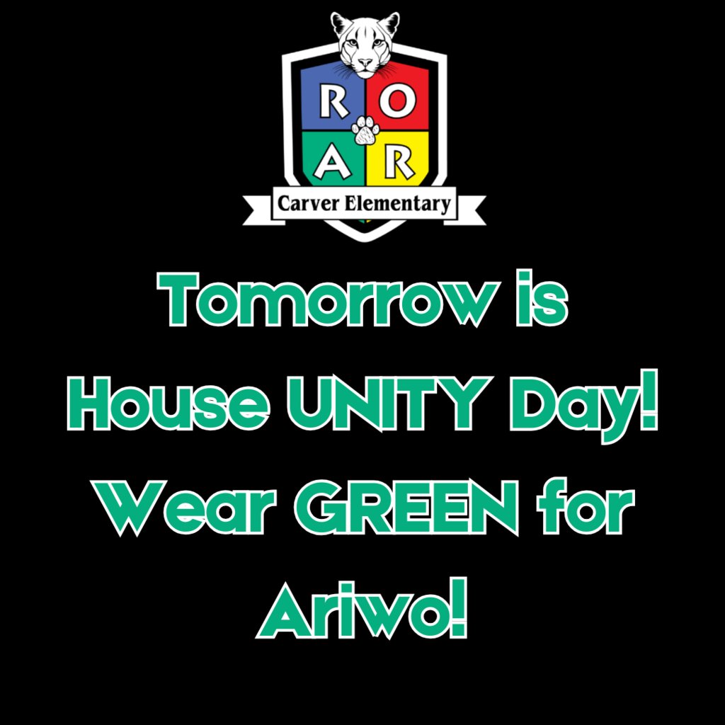 Let's wear GREEN to celebrate the Ariwo house during tomorrow's Cougar of the Month celebrations!
