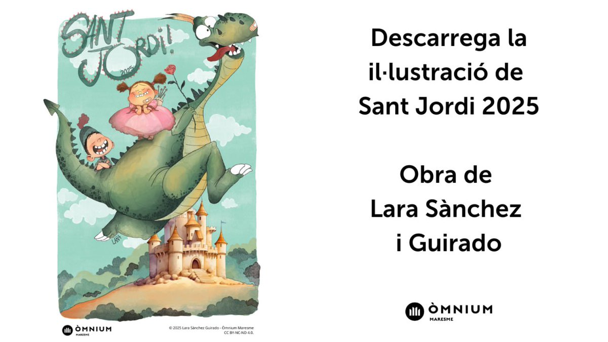 Òmnium Maresme presenta una nova iniciativa per celebrar la Diada de Sant Jordi amb la publicació d’una il·lustració exclusiva creada per l’artista mataronina Lara Sànchez i Guirado. 
Descarrega la il·lustració aquí: ja.cat/stjordi2025
