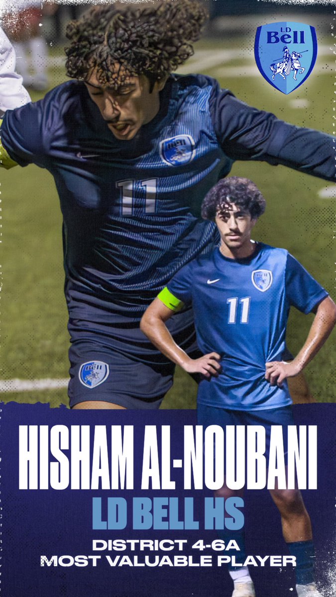 LD Bell Men's Soccer (@ldbell_soccer) on Twitter photo Congratulations to our Team Captain, Hisham Al-Noubani, the District 4-6A Most Valuable Player! Hisham was our leading goal scorer, and was a magician on free kicks. We are so proud of the player and leader he's become! #UniteAndConquer #AllDistrict1stTeam #MVP <a href="/RandyBelcherBHS/">Randy D Belcher</a> Congratulations to our Team Captain, Hisham Al-Noubani, the District 4-6A Most Valuable Player! Hisham was our leading goal scorer, and was a magician on free kicks. We are so proud of the player and leader he's become! #UniteAndConquer #AllDistrict1stTeam #MVP <a href="/RandyBelcherBHS/">Randy D Belcher</a>