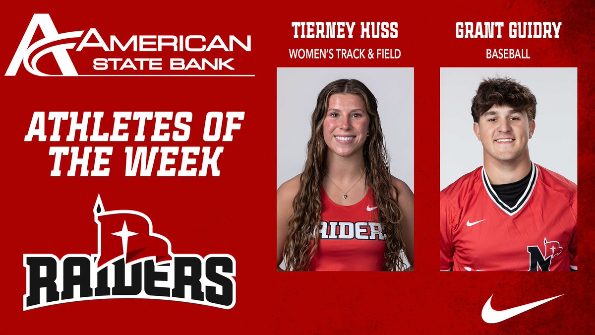 🚩𝙍𝙖𝙞𝙙𝙚𝙧 𝘼𝙩𝙝𝙡𝙚𝙩𝙚𝙨 𝙤𝙛 𝙩𝙝𝙚 𝙒𝙚𝙚𝙠, presented by <a href="/AmericanStBank/">American State Bank</a> 

📰: tinyurl.com/22bbhj9q

#RaidersStandOut | <a href="/NWCTRACK/">Northwestern TF/XC</a> | <a href="/NWC_Baseball/">Northwestern Baseball</a>