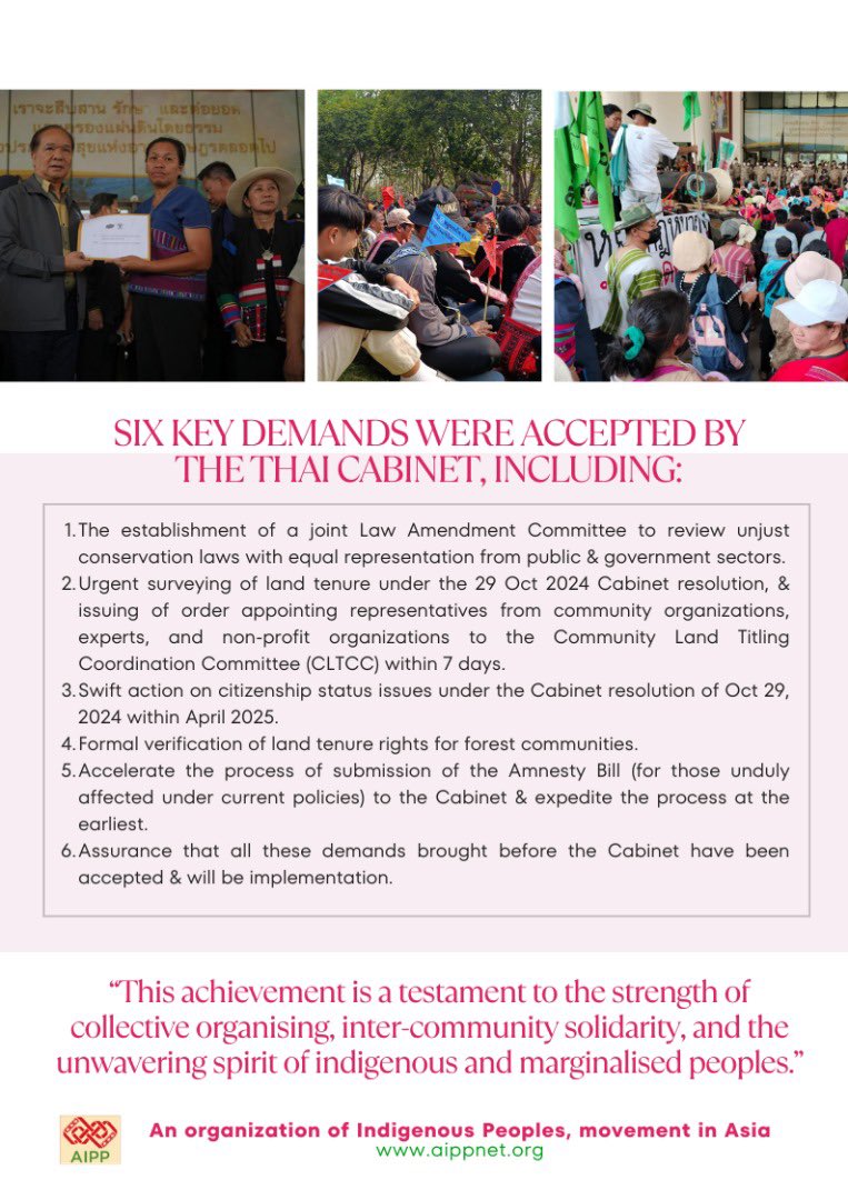 Six key demands accepted by the Thai Cabinet.