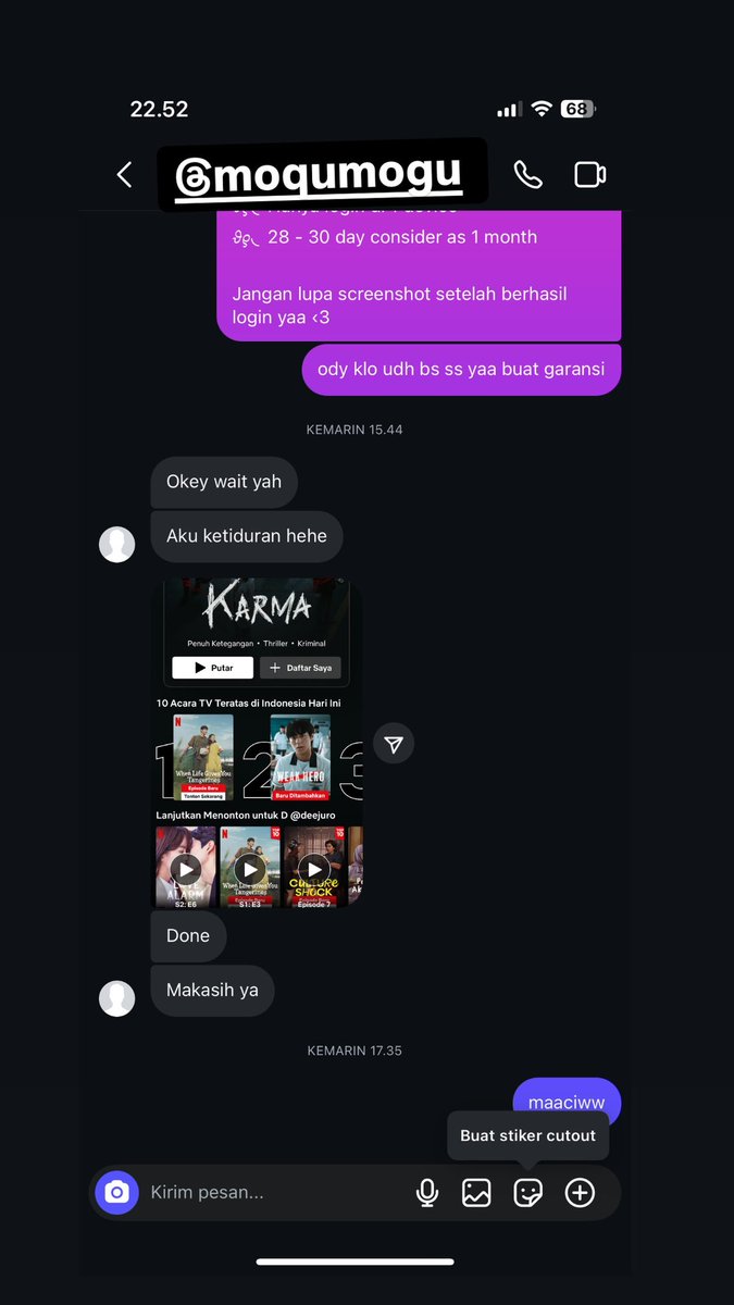 netflix 1 bulan 🙌🏻 #testimoqumogu