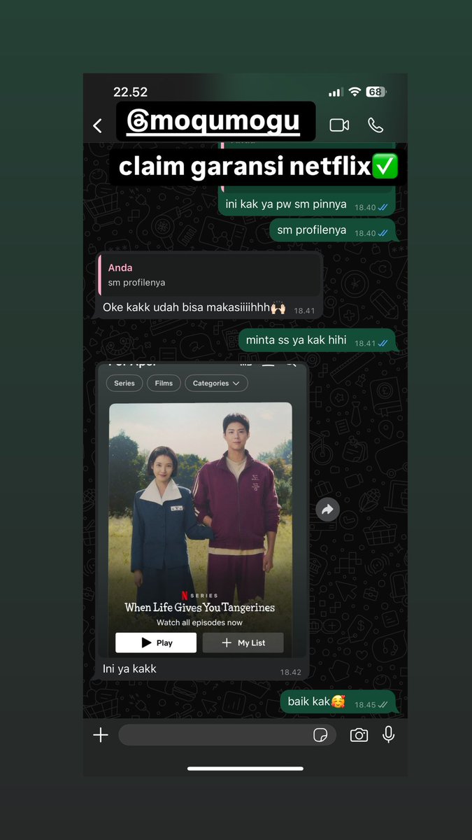 claim garansi netflix 3 hari 🙌🏻 #testimoqumogu