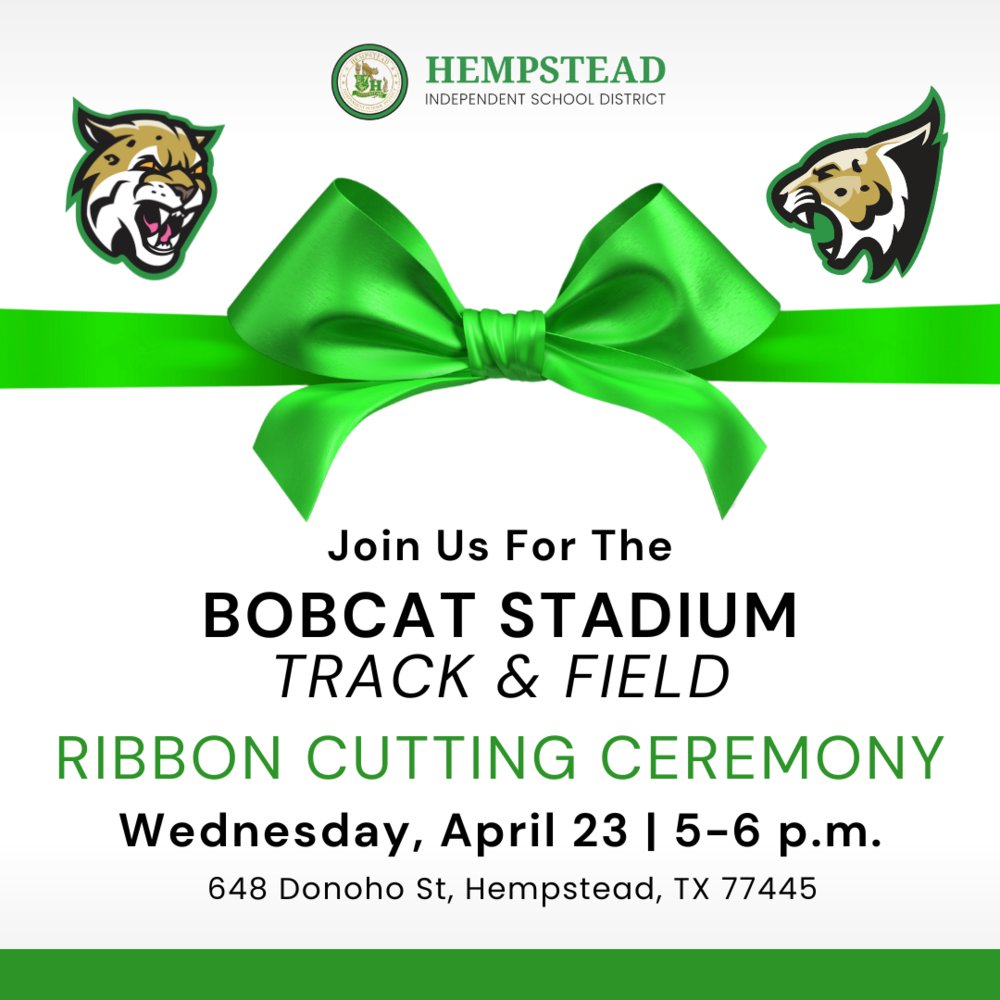 Hempstead ISD to Host Ribbon Cutting Ceremony for Bobcat Stadium Track and Field hempsteadisd.org/o/hms/article/…