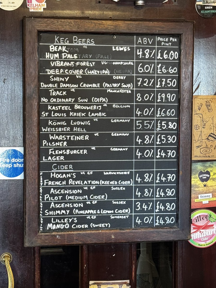 Good afternoon! ☀️ Ahead of our Monday evening quiz, here’s a look at the boards and the beers we’ve got available. The quiz starts from 9pm, with a special guest host this evening! 20 general knowledge questions all linked by a theme and a bar tab to be won.