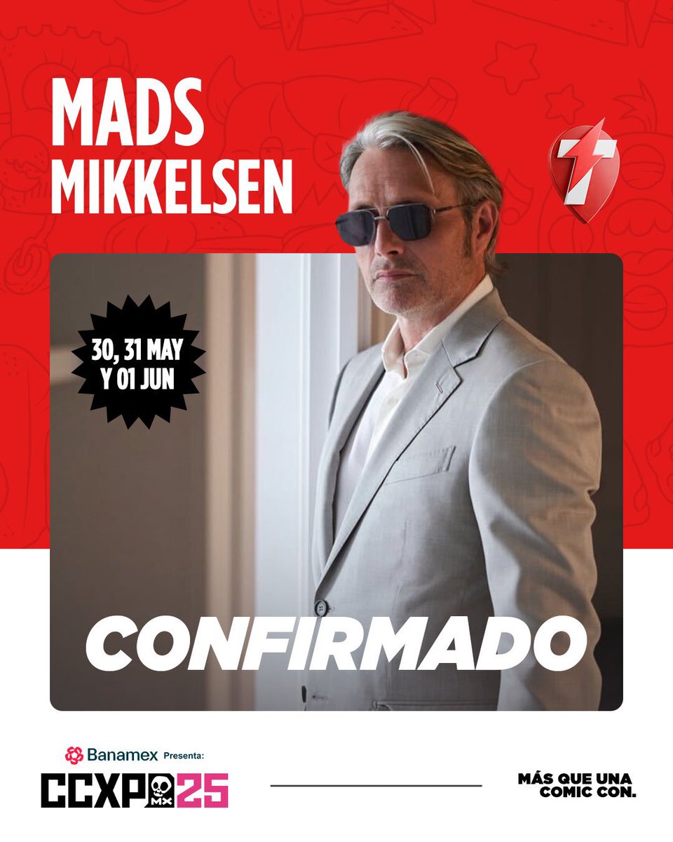 Zero Control (@zerocontrolmx) on Twitter photo Mads Mikkelsen viene a México a #CCXPMX25
El actor ha dado vida a personajes como Hannibal Lecter (Hannibal), Grindelwald (Fantastic Beasts) y Cliff Unger (Death Stranding), entre muchos otros
Vía <a href="/CCXPMexico/">CCXP México</a> Mads Mikkelsen viene a México a #CCXPMX25
El actor ha dado vida a personajes como Hannibal Lecter (Hannibal), Grindelwald (Fantastic Beasts) y Cliff Unger (Death Stranding), entre muchos otros
Vía <a href="/CCXPMexico/">CCXP México</a>