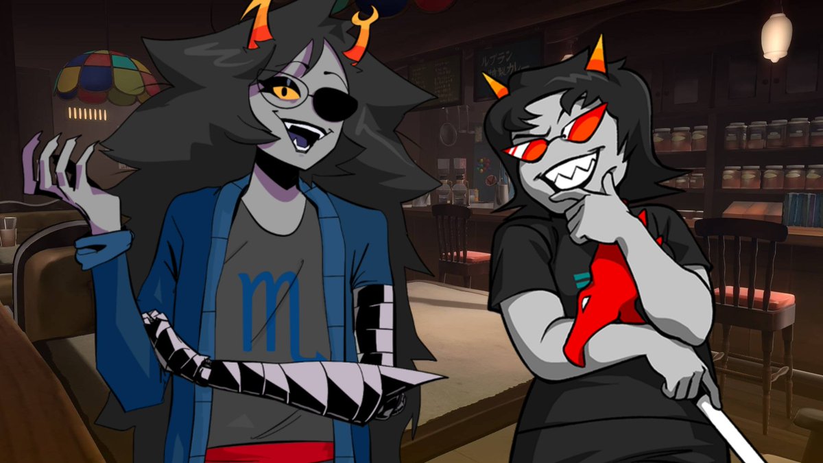 ScuffedTerezi's tweet image. > Terezi: Go to a fancy café with your ex.
...4ND SO 1 S4Y TO H1M, 1 S4Y, "T3R33Z3R? 1 H4RDLY KNOW H3R!"
HAHAHAHAHAHAHAHA!!!!!!!! Ohh... Oh man, that's a good one!