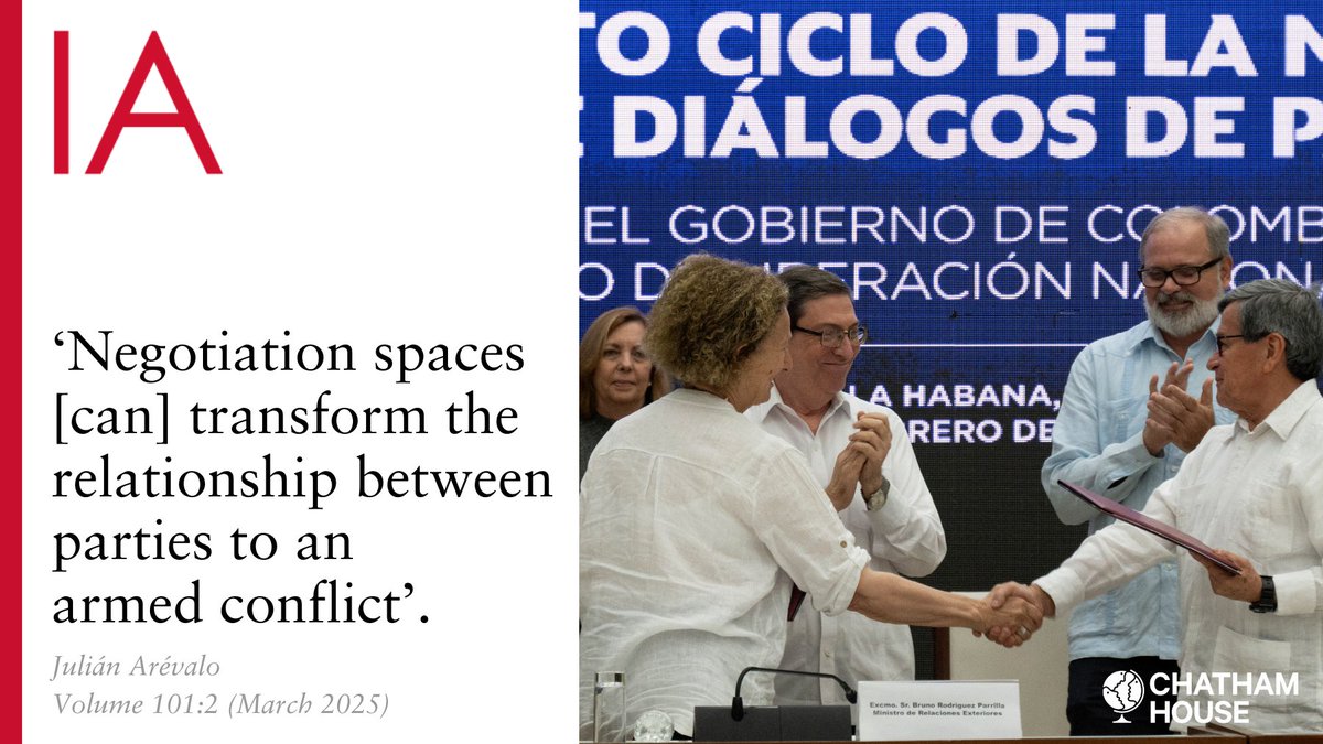 International Affairs (@iajournal_ch) on Twitter photo Could Colombia’s approaches to peacemaking be used as a blueprint for the international community?
@JulianArevaloB’s (<a href="/UniBasel_en/">University of Basel</a>) fascinating new IA article explores this question.
Read here: doi.org/10.1093/ia/iia… Could Colombia’s approaches to peacemaking be used as a blueprint for the international community?
@JulianArevaloB’s (<a href="/UniBasel_en/">University of Basel</a>) fascinating new IA article explores this question.
Read here: doi.org/10.1093/ia/iia…