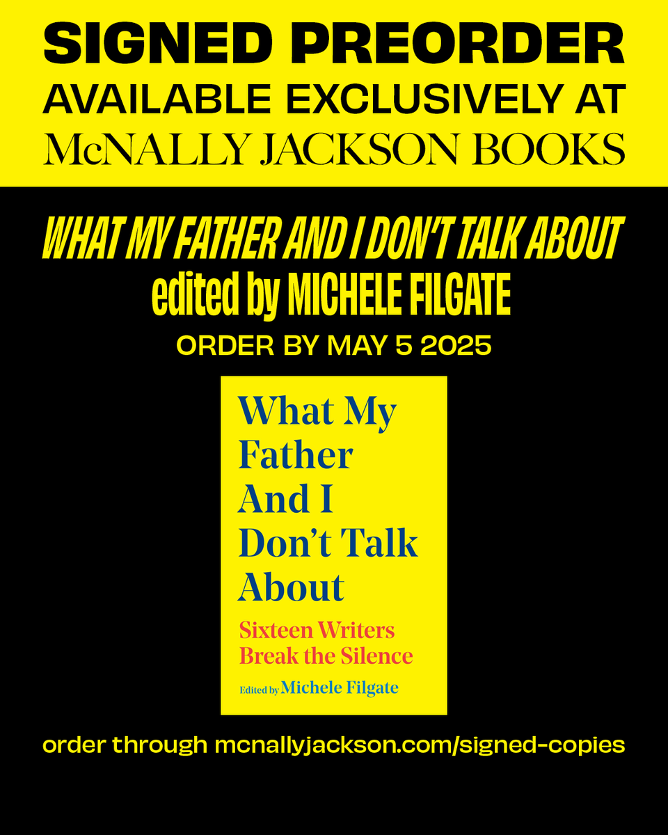 Simon & Schuster (@simonbooks) on Twitter photo What My Father and I Don't Talk About by <a href="/readandbreathe/">Michele Filgate</a> is both humorous and deeply moving. To celebrate its much anticipated release on 5/6, we've partnered with <a href="/mcnallyjackson/">McNally Jackson</a> on an exclusive pre-order campaign.
Pre-order here to receive a signed copy: What My Father and I Don't Talk About by <a href="/readandbreathe/">Michele Filgate</a> is both humorous and deeply moving. To celebrate its much anticipated release on 5/6, we've partnered with <a href="/mcnallyjackson/">McNally Jackson</a> on an exclusive pre-order campaign.
Pre-order here to receive a signed copy: