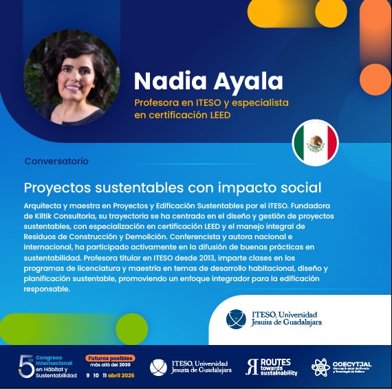 PosgradosITESO's tweet photo. #QueNoSeTePase 
Te esperamos en el quinto Congreso Internacional del Hábitat y Sustentabilidad en el #ITESO 📆 9 al 11 de abril. https://t.co/a79QG2VnNq
@ITESO https://t.co/BD0RBqNh54