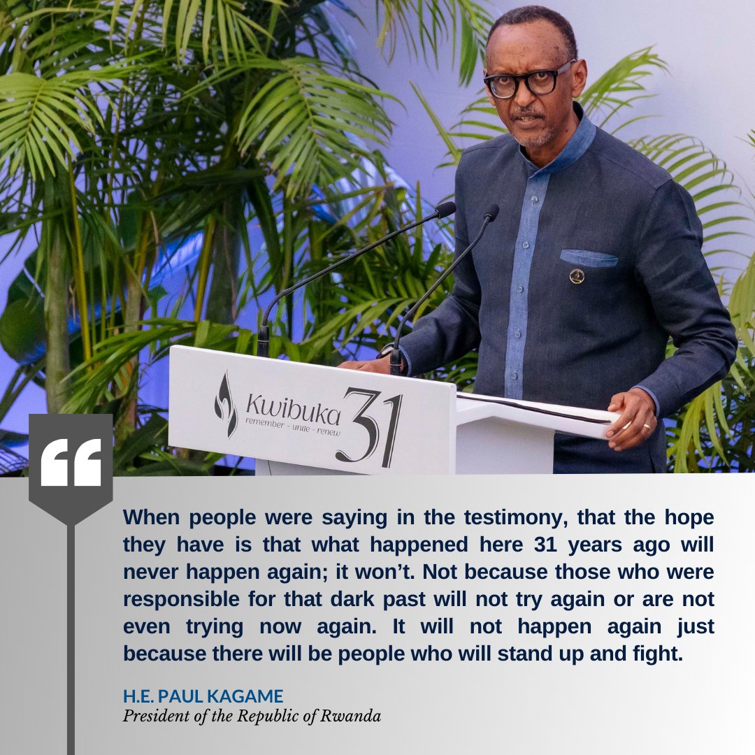 "When people were saying in the testimony, that the hope they have is that what happened here 31 years ago will never happen again; it won’t. Not because those who were responsible for that dark past will not try again or are not even trying now again. It will not happen again