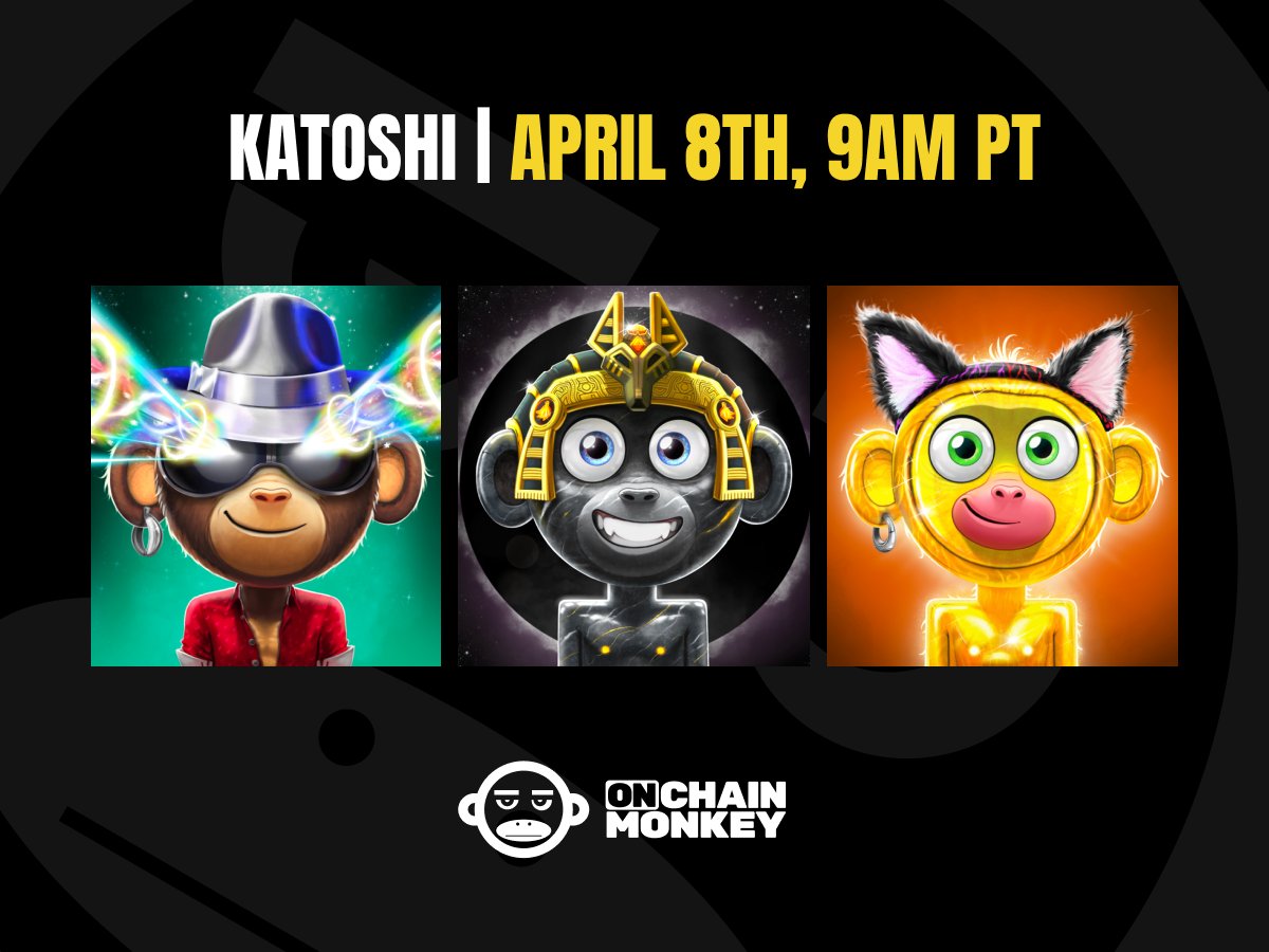 OnChainMonkey® (@onchainmonkey) on Twitter photo 🔥 24H TO GO 🔥
→ 2,100 pieces.
→ 24 Diamond.
→ 13 Laser Eyes.
→ 10 Gold.
→ 7 Alien.
→ 1 Celestial. 👑
350+ communities wanted in. Spots were limited. Check your wallets 👇
Tue, 9am PT | <a href="/MEonBTC/">Magic Eden on Bitcoin 🟧</a> 🔥 24H TO GO 🔥
→ 2,100 pieces.
→ 24 Diamond.
→ 13 Laser Eyes.
→ 10 Gold.
→ 7 Alien.
→ 1 Celestial. 👑
350+ communities wanted in. Spots were limited. Check your wallets 👇
Tue, 9am PT | <a href="/MEonBTC/">Magic Eden on Bitcoin 🟧</a>