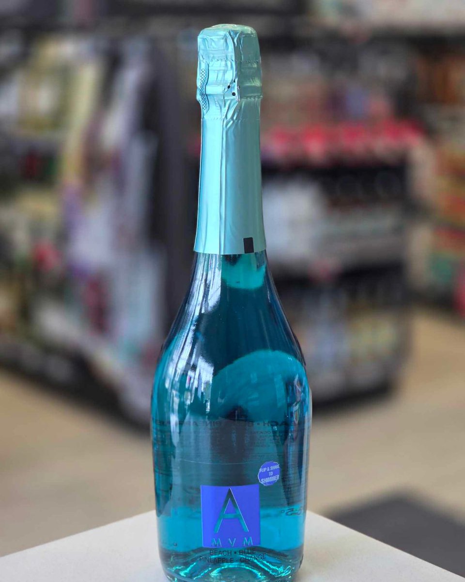 You need to try these Mostcato wines from AMVM!  They shimmer when you flip and shake!  What celebration would you take this to? Tag your friends!  This is Beach Blue, which has flavors of pineapple and orange

#evergreencoopliquorstore
#sparklingwine
#shimmer
#AMVM
