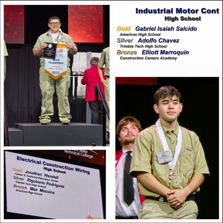 A huge CONGRATULATIONS to our students that placed in State SkillsUSA Electrical Competitions.Gabriel Salcido @iceeplays07 won 1st place in Industrial Motor Controls and Max Messina won 3rd place in Electrical Construction Wiring. #NationalsBound
<a href="/Americas_HS/">Nancy Torres</a>
<a href="/SocorroISD/">Socorro ISD</a>