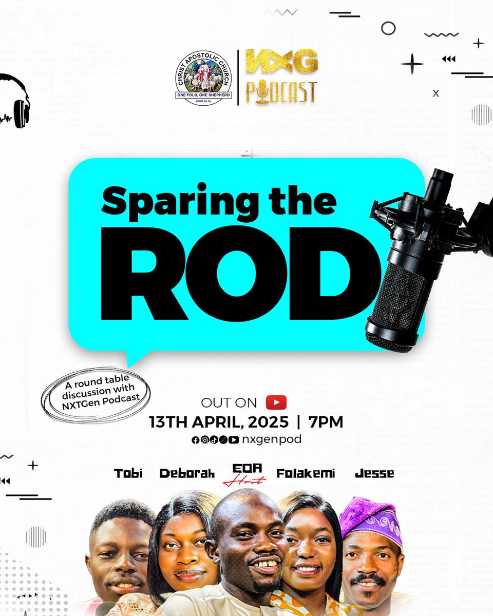 NXGenPod's tweet photo. Final Episode Alert!
We’re diving into the “Spare the Rod” debate — to flog or not to flog?
How has the rod shaped lives (or not)?
Catch real stories on the NxtGen Podcast Season 1 finale!

Subscribe &amp; hit the bell!
#NxtGenPodcast #Parenting #SpareTheRod https://t.co/jELmkFek3Y