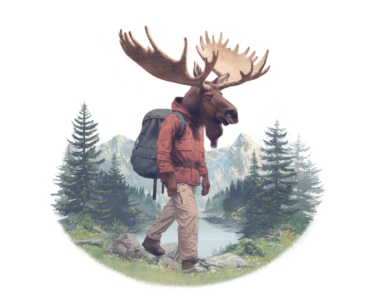 New Work!** 

Wacky one, re-imagining a whiskey distillery mascot; super exciting prospect and I had a blast painting this guy. 

**unfortunately it ended up being scrapped for an AI 'illustration' of the same character. Grim as fuck.