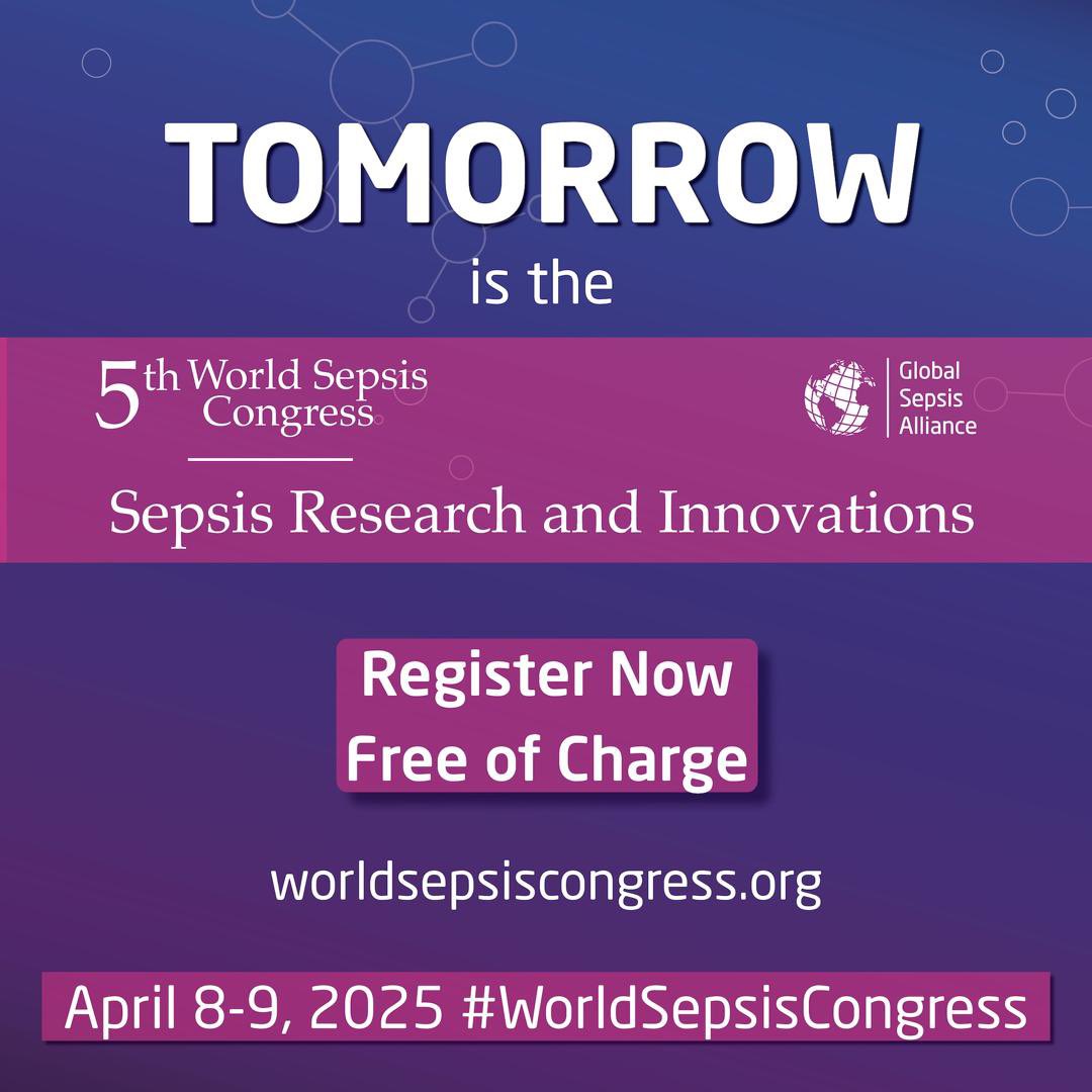 Registration Now Open❗️

The 5th #WorldSepsisCongress is happening April 8-9, 2025 – join 90+ experts to explore the latest in #sepsis research, AI, AMR, and innovation – all free &amp; online❗️

Register now for FREE: worldsepsiscongress.org