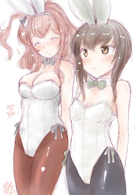 というわけで進水日のお二人
※二時間遅刻
#艦これ版深夜の真剣お絵描き60分一本勝負 
#艦これ版真剣お絵描き60分一本勝負_20250407 