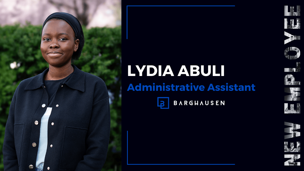 Help us welcome Lydia Abuli to Barghausen, a Division of Core States Group. 🎉

We are thrilled to have you join our Kent, WA office location as an Administrative Assistant! 

#Barghausen | #ADivisionOfCoreStatesGroup | #CivilEngineers | #CreativeSolutions | #NewHire
