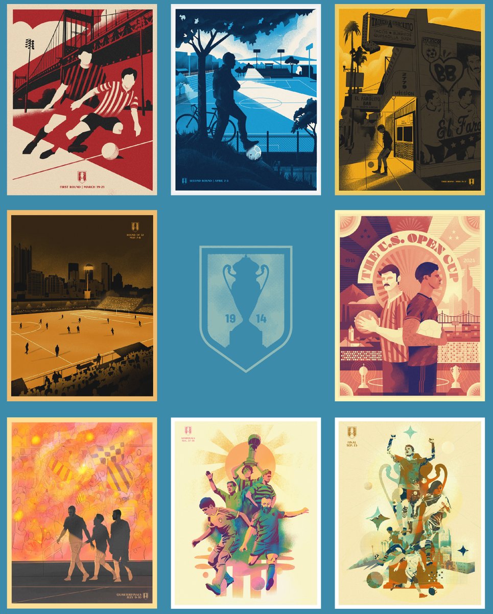 opencup's tweet image. All 2024 Open Cup Posters for sale HERE » ussoc.cr/sjo

*Keep 👀 peeled for our Official #USOC2025 Poster by @BlakeInk