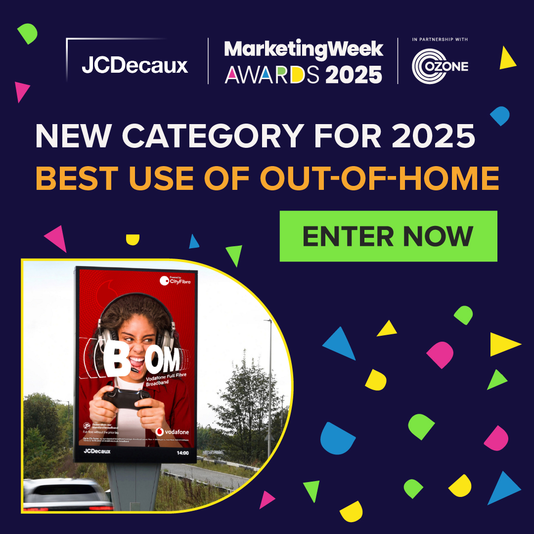 JCDecauxUK (@jcdecaux_uk) on Twitter photo 🚨 Entries are now OPEN for the 'Best Use of Out-of-Home' category sponsored by JCDecaux at the <a href="/MarketingWeekEd/">Marketing Week</a> Awards! 🚨
Click the link below to enter your OOH campaign and have its innovation, effectiveness and creativity recognised at one of the most prestigious awards 🚨 Entries are now OPEN for the 'Best Use of Out-of-Home' category sponsored by JCDecaux at the <a href="/MarketingWeekEd/">Marketing Week</a> Awards! 🚨
Click the link below to enter your OOH campaign and have its innovation, effectiveness and creativity recognised at one of the most prestigious awards