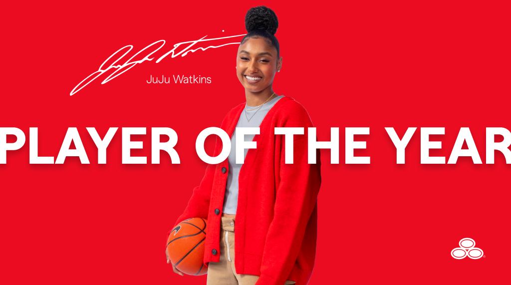 SJusticeAgency's tweet photo. Huge shoutout to @Jujubballin for winning Naismith Player of the Year! Very well-deserved, and it's an honor to have her as part of the @StateFarm team. https://t.co/ONKeH7B3aN