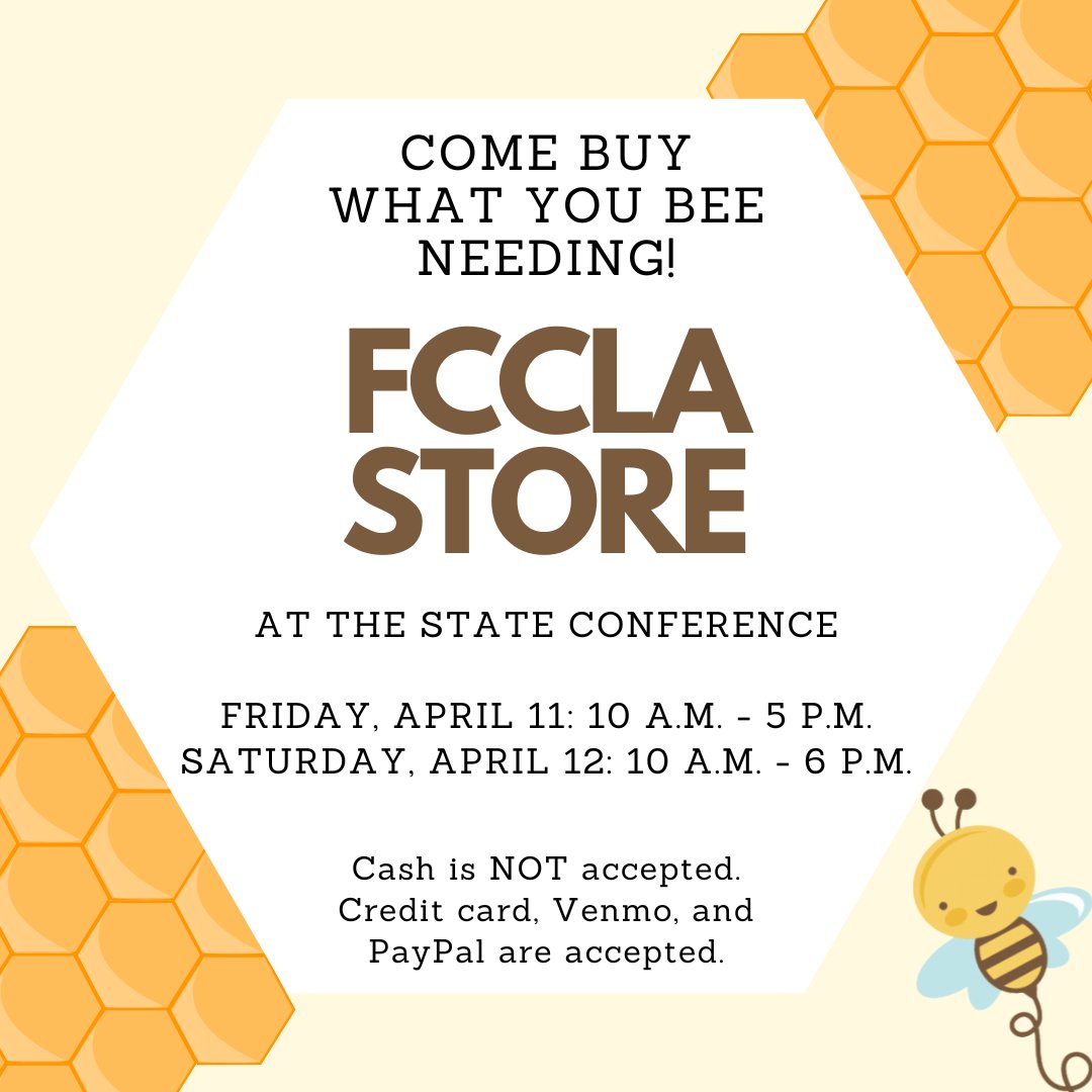 Visit the FCCLA store at the State Leadership Conference!