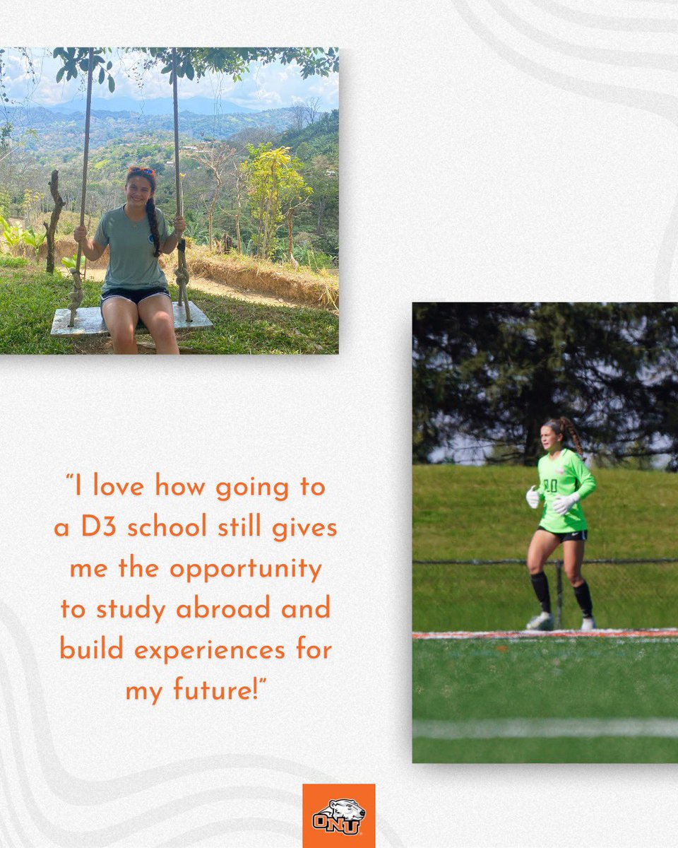 One of the best parts of D3? Flexibility. Sophomore goalkeeper Emma Gramke took full advantage of it, studying abroad in Costa Rica while still staying connected to her team &amp; her goals. At the D3 level, athletes are encouraged to explore the world beyond the field.
#D3Week #onu