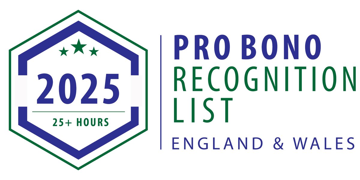 Delighted to be named in the 2025 Pro Bono Recognition List of England &amp; Wales. I always think it's a privilege to have a skill that can be put to the use of others. The congratulations email says "Each and every lawyer who appears on the Recognition List...has provided at least