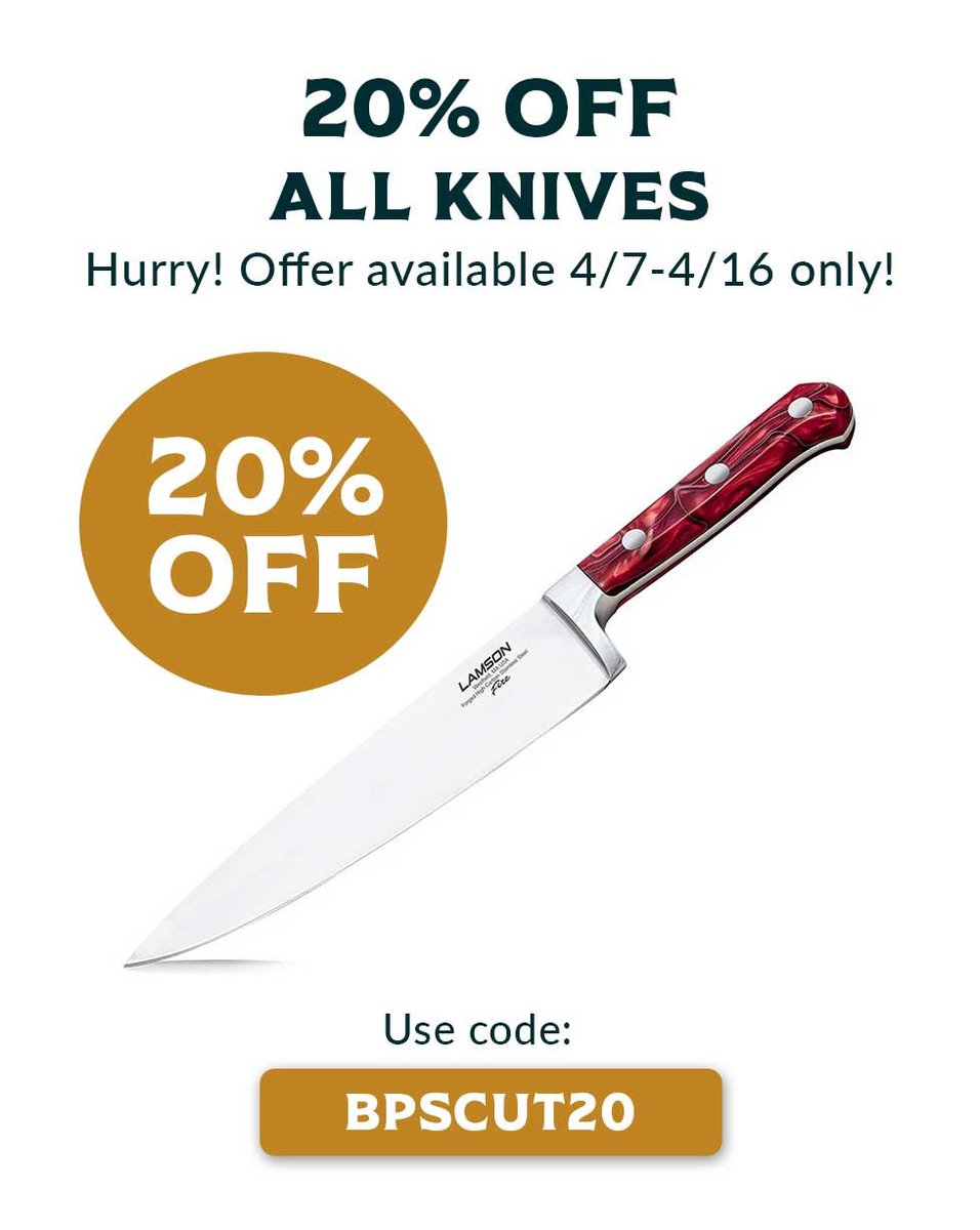 🔪🔥 20% Off All Knives – Limited Time Only! 🔥🔪

A good pitmaster needs a sharp blade, and now’s the time to upgrade your BBQ arsenal! Get 20% off all knives with code BPSCUT20, now through April 16th. 

bit.ly/3XKt16t
