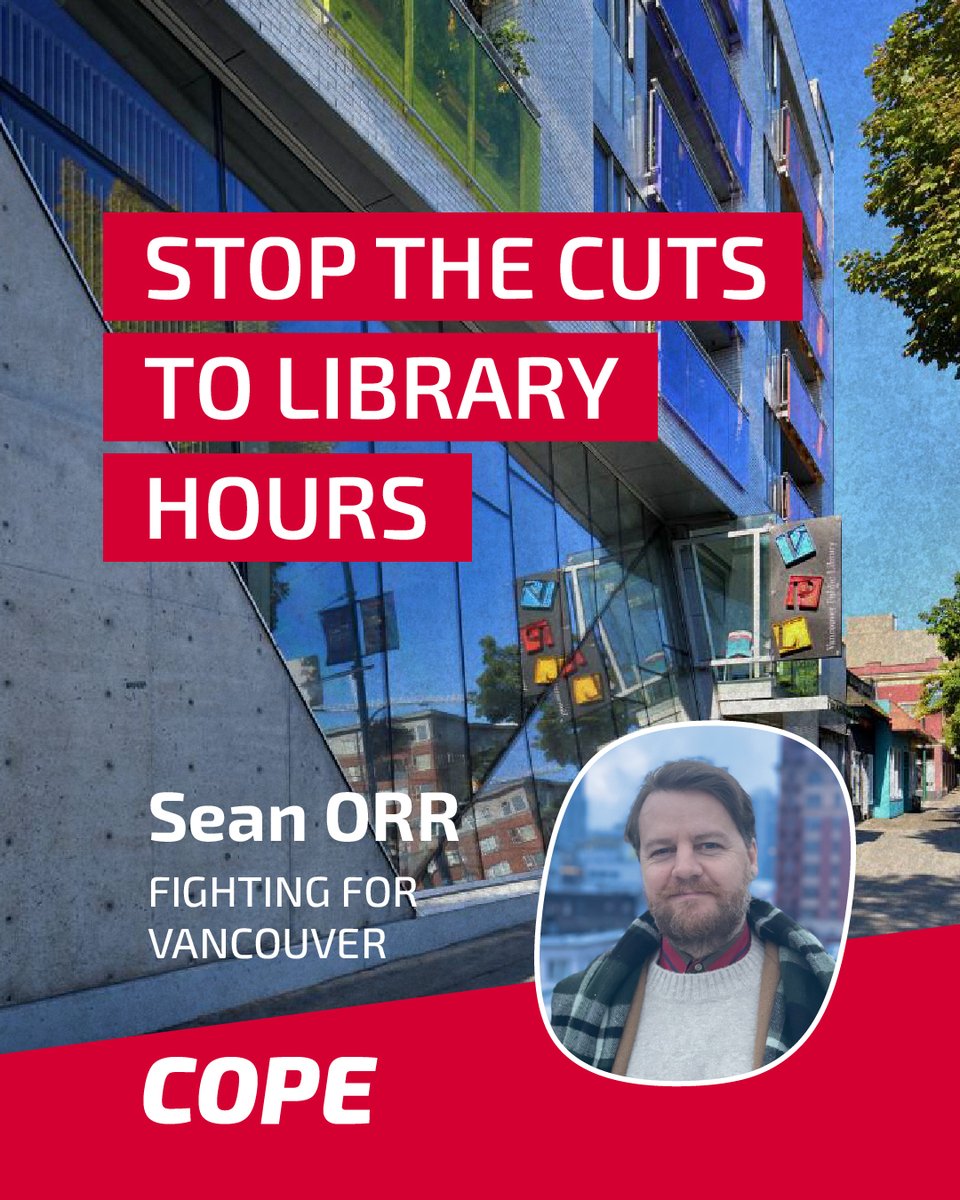 MEDIA RELEASE: Sean Orr, who won Saturday’s City Council by-election with 34,448 votes, is calling on Ken Sim and ABC to properly fund public libraries, restore all cutbacks in hours, and open all libraries seven days a week. #FightingForVancouver #vanpoli #EvictKenSim