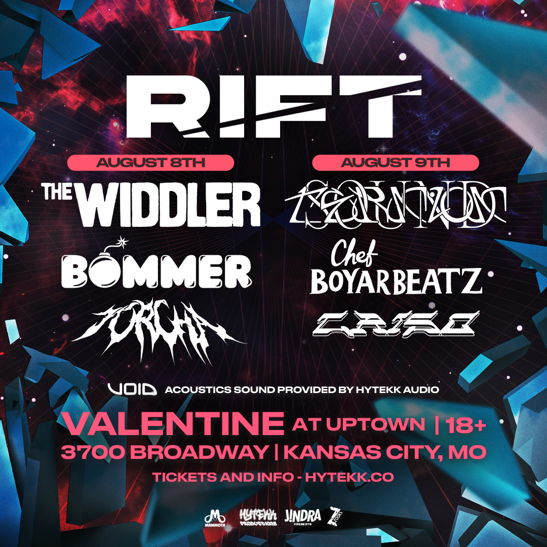ZOOKSProduction's tweet image. 🚨 RIFT - AUG 8/9! 🚨
.
2 Nights in Valentine at Uptown ft. The Widdler, Ternion Sound, Bommer, Chef Boyarbeatz, Torcha, and Criso! 🔥
.
Void Acoustics Sound Provided by Hytekk Audio! 🔊
.
Tickets: bit.ly/Rift2025 🎟