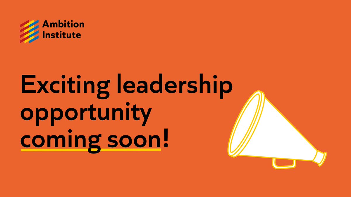 Ambition_Inst's tweet image. 📢 Exciting leadership opportunity!
We're searching for our next Programme Director to lead our Early Career Training (ECT) programme. If you're passionate about driving educational excellence for new teachers, this could be for you.
More details to come this Wednesday!