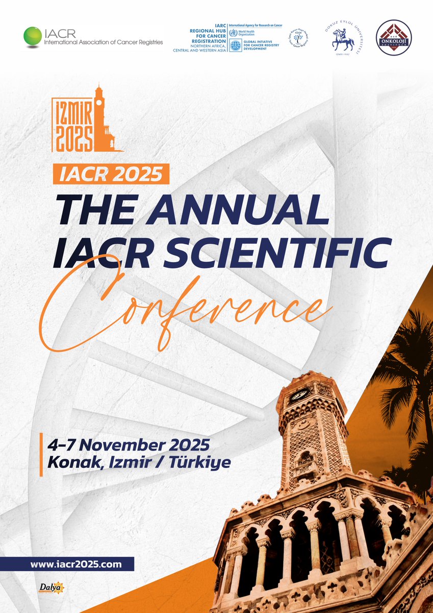 Present your research at the Annual Scientific Conference of the International Association of #CancerRegistries (IACR.com.fr)
4-7 Nov 2024 in Izmir, Turkey!

Call for Abstracts is open for IACR 2025: IACR2025.com 

#CancerData for #CancerControl