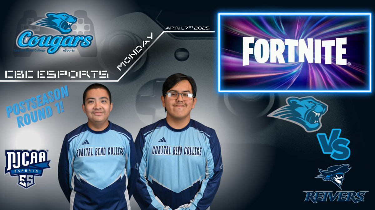 🚨🎮🐾 It’s GO TIME!

JC &amp; Nick are dialed in and ready to light up the island as CBC Esports enters NJCAAE postseason play! With a 7-2 record, the squad takes on Iowa Western CC TONIGHT in Round 1.

⏰ Match Time is at 6:00 PM vs the Reivers 🎮

💻 twitch.tv/iowawesterncc