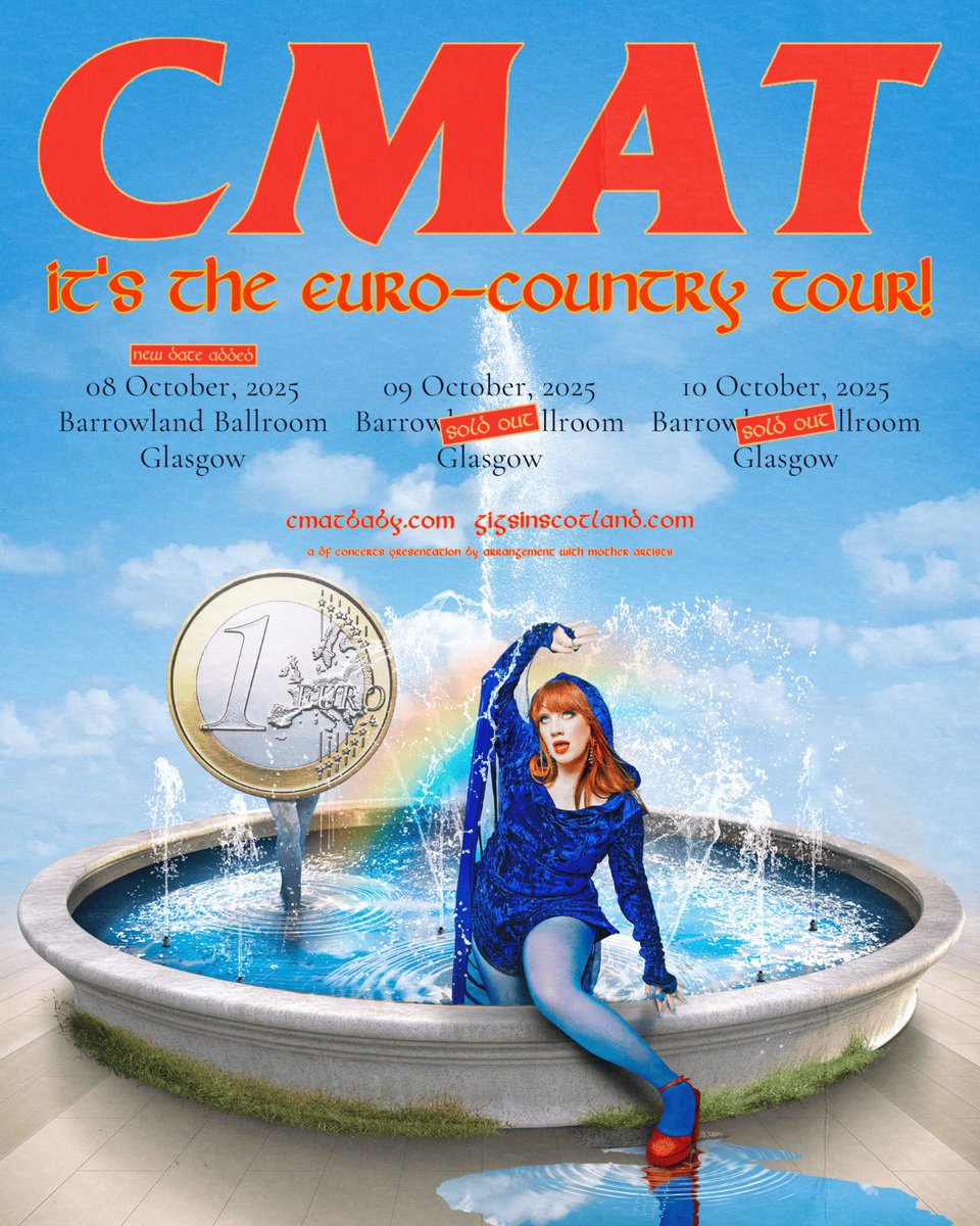 it’s the EURO-COUNTRY tour news update! manchester sold out! bristol sold out! london and dublin v v limited tickets left! and 🥁 🥁 2 x barrowlands sold out! so we’ve added a third (and final) date October 08! tix on sale now via cmatbaby.com/live