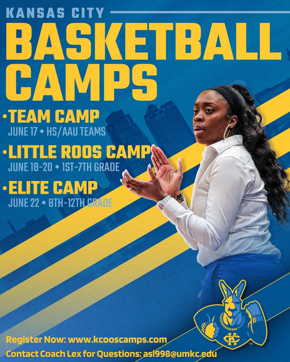 Kansas City Women's Basketball (@kcrooswbb) on Twitter photo ๐๐๐๐ ๐๐๐๐๐ ๐๐๐ ๐ฉ๐จ๐ช๐ฒ!
You won't want to miss out on these amazing opportunities to interact with, and learn from, our players and coaches!
The early registration discounts won't last long. Sign up today!
โฆascitywomensbasketball.totalcamps.com
#FIREBACK #RooUp ๐๐๐๐ ๐๐๐๐๐ ๐๐๐ ๐ฉ๐จ๐ช๐ฒ!
You won't want to miss out on these amazing opportunities to interact with, and learn from, our players and coaches!
The early registration discounts won't last long. Sign up today!
โฆascitywomensbasketball.totalcamps.com
#FIREBACK #RooUp