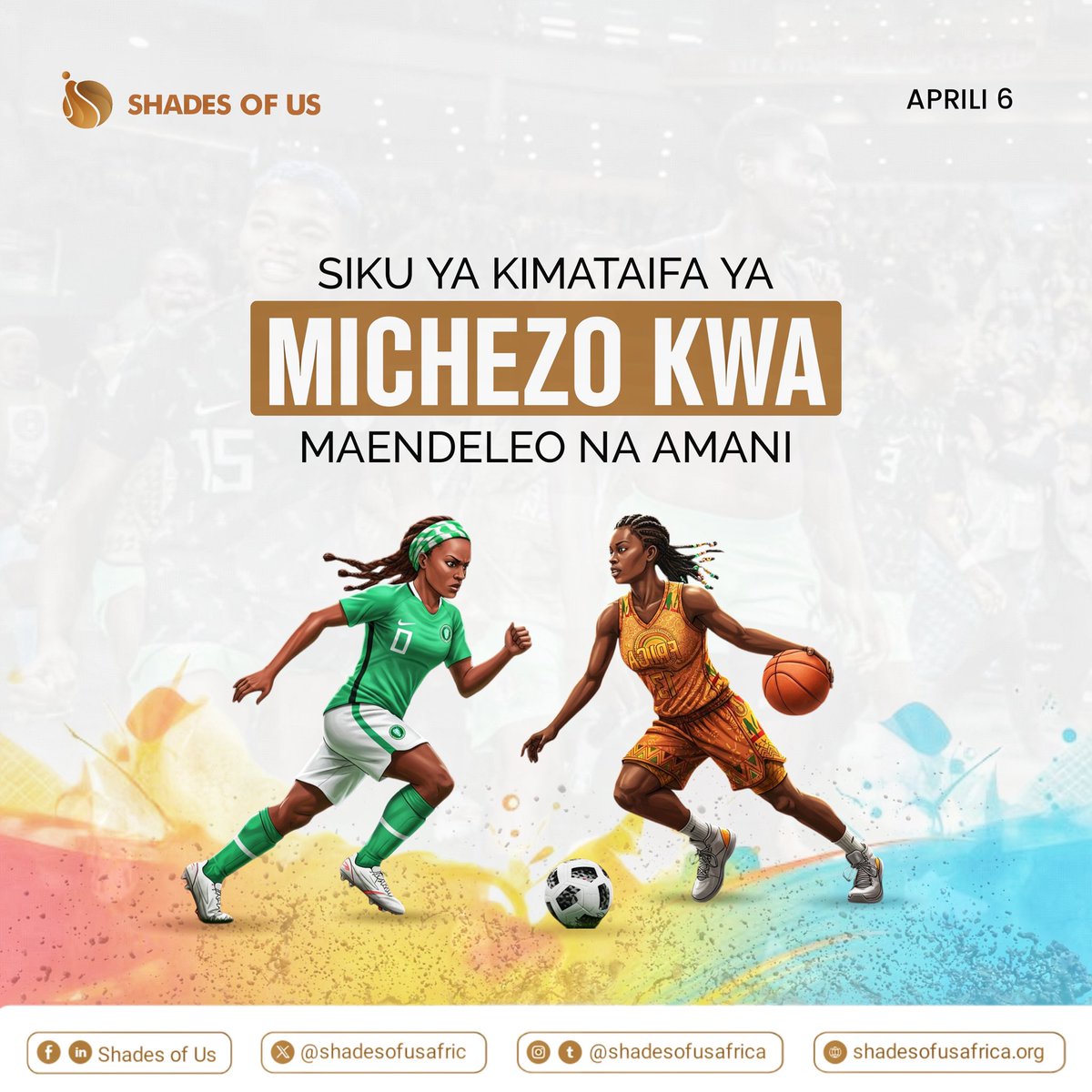 shadesofusafric's tweet image. Sport teaches teamwork, builds confidence, and brings people together. This International Day of Sport for Development and Peace, we celebrate the power of sport to inspire change and create a more united world.

#IDSDP 
#sports 
#Peace 
#ShadesOfUs