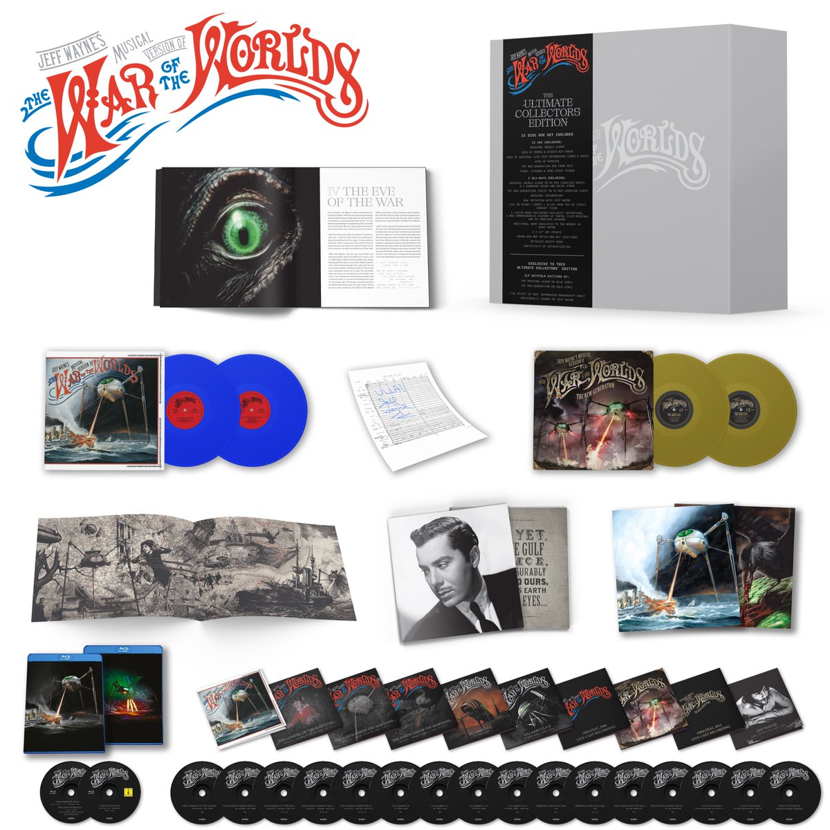 twotwofficial's tweet image. **INTRODUCING: THE COLLECTORS EDITIONS**
Jeff and TWOTW Team are thrilled to unveil our brand new box sets: The Deluxe and Ultimate Collectors Editions. Pre-order & find out more info here: jeffwaynemadfish.lnk.to/The_War_Of_The…