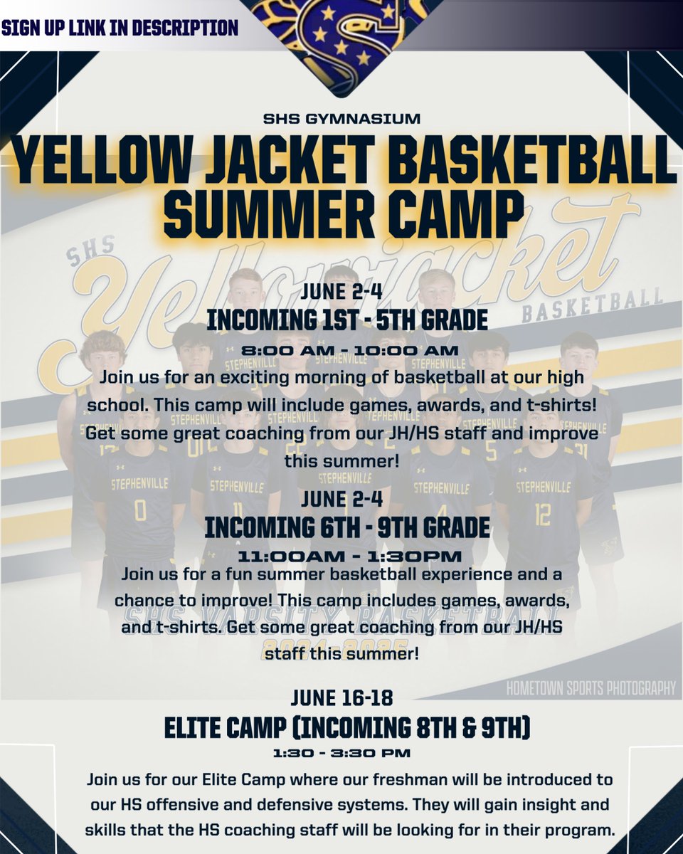 SUMMER CAMP IS COMING QUICK! 

Sign Up through the Link Below: 

shs.sville.us/apps/pages/ind…