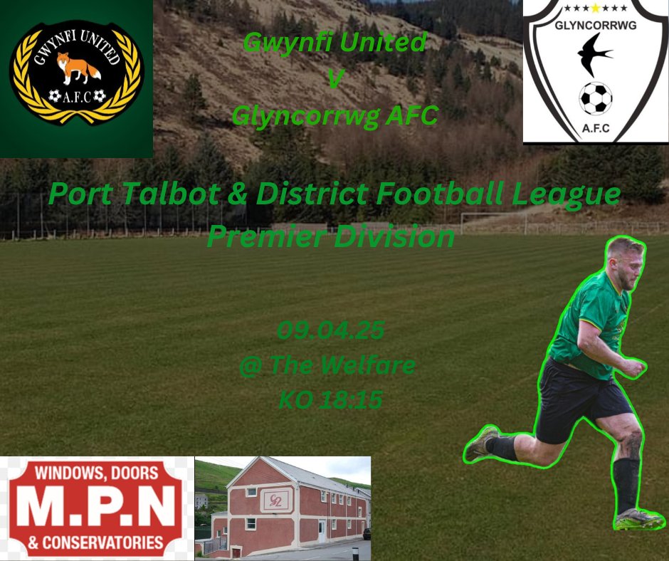 Wednesday @ The Welfare..
Midweek action see us welcome <a href="/GlyncorrwgAfc/">Glyncorrwg AFC</a> . 
The squad will be looking to bounce back from the weekend and gain another Derby win. Come and support the boys 💚⚽️