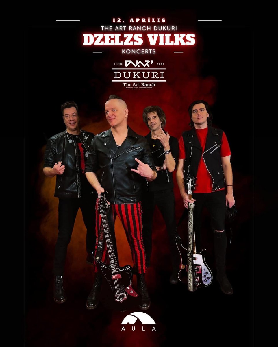 Šonedēļ pirmais no diviem Dzelzs Vilka pavasara koncertiem - 12. aprīlī, Cēsīs, The Art Ranch “Dukuri”. Kaut kas labi zināms, kaut kas pavisam jauns, un pilnīgi noteikti - pavasara dejas ar Vilku!!! Nāc dejot! Biļetes Aula shop.aula.lv/checkout/67b47…