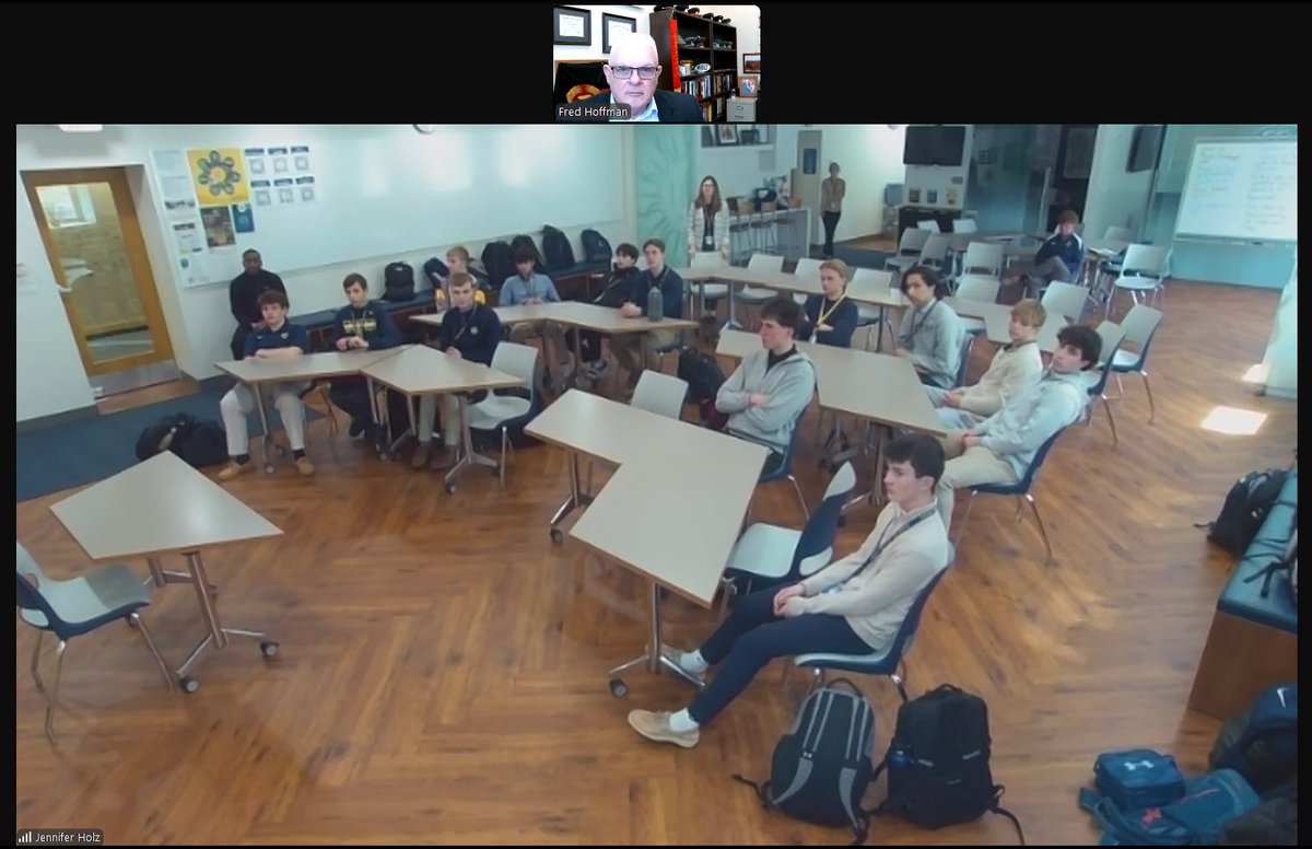 Fred Hoffman, Chair of the Intelligence Studies department and Associate Professor of Intelligence Studies, presented to students at St. Ignatius High School on, “What is Intelligence?”