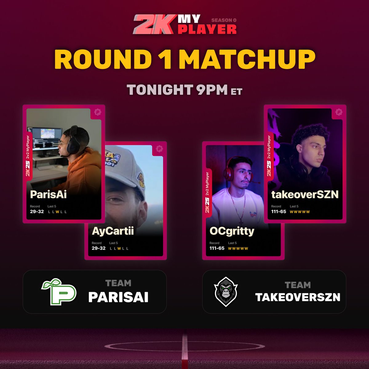 1v1Me (@1v1me) on Twitter photo 2v2 MyPlayer Playoffs Game TWO π₯
There's already been plenty of chatter about this matchup.
Team <a href="/2kParisAi/">ParisAi YT</a> takes on Team <a href="/bigtakeoverszn/">takeoverSZN</a> at 9 pm est π½ 2v2 MyPlayer Playoffs Game TWO π₯
There's already been plenty of chatter about this matchup.
Team <a href="/2kParisAi/">ParisAi YT</a> takes on Team <a href="/bigtakeoverszn/">takeoverSZN</a> at 9 pm est π½