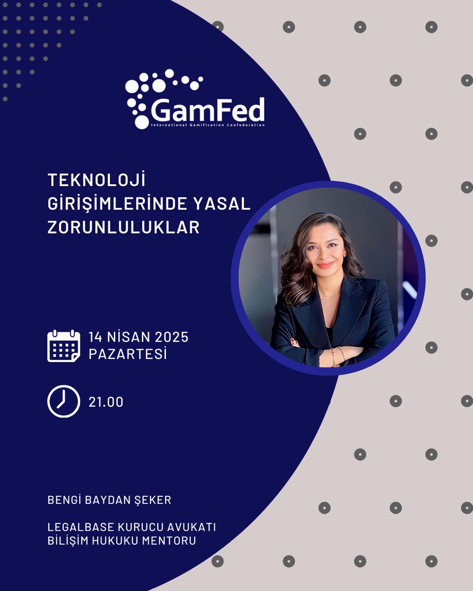 📢 GamFed Türkiye’de Girişimciler İçin Hukuki Rehber! ⚖️🚀

14 Nisan’da Avukat Bengi Baydan Şeker bizimle olacak ve girişimcilerin sıkça gözden kaçırdığı yasal haklar ve sorumluluklar üzerine konuşacak.