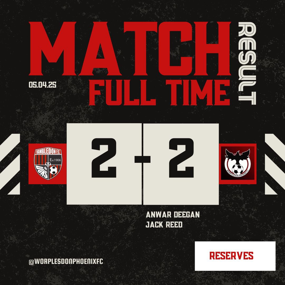 Worplesdon Phoenix FC (@wpfcfirstteam) on Twitter photo 🚨SATURDAY RESULT 🚨
Reserves battled their way to a valuable away point <a href="/HambledonFC/">Hambledon FC</a> which kept them top of the league. Always going to be tough challenge made harder by the unfortunate injury to our keeper. Time to rest up and push on for the final fixtures!
🔴⚫️🔵⚫️ #UTP 🚨SATURDAY RESULT 🚨
Reserves battled their way to a valuable away point <a href="/HambledonFC/">Hambledon FC</a> which kept them top of the league. Always going to be tough challenge made harder by the unfortunate injury to our keeper. Time to rest up and push on for the final fixtures!
🔴⚫️🔵⚫️ #UTP