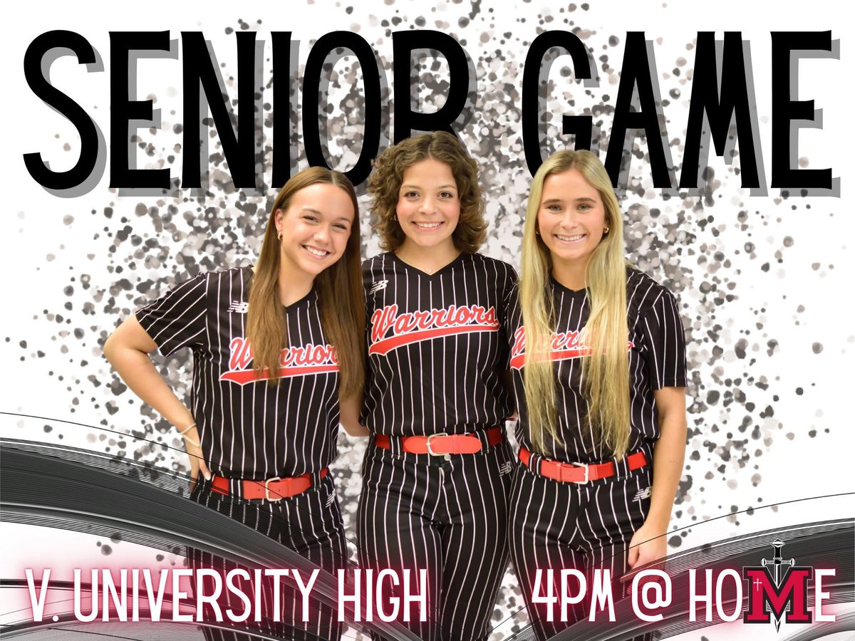 SENIOR GAME!  Come out this afternoon and support the Lady Warrior softball team as they take on University High! GO WARRIORS!

Senior presentation will take place before the game.

Tickets can be purchased at app.i2tickets.com/b5f77f7b