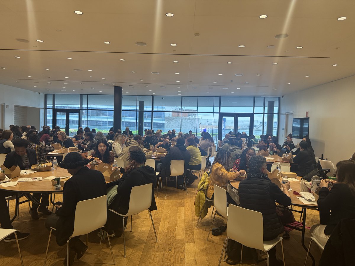 HealthHIV's tweet image. One can feel the positive energy in the room as attendees take a break for lunch during the #DCEngage2025 conference at the #MLKLibrary in #WashingtonDC.

#Dream #Engage #Transform
