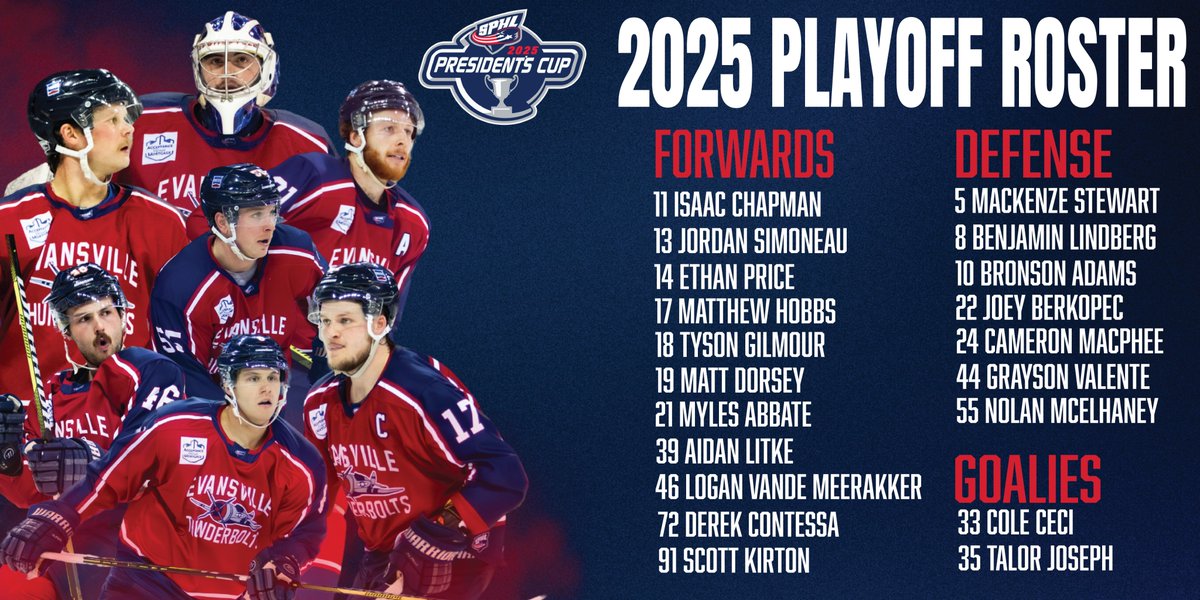 LOCKED IN.🔒

The 2025 President's Cup Roster is set and we are ready to hit the road for Game 1 this Wednesday in Huntsville!

#LetsGoBolts | #WhoseHouse